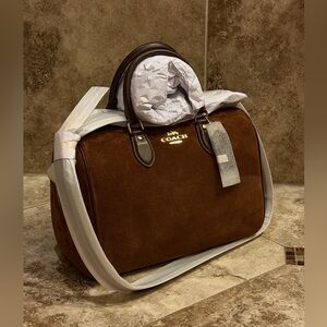 🤎Coach Rich Brown Suede Large Rowan🤎
